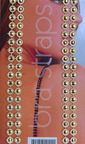 DOUBLE TAKE Double Strand Gold Dots Bra Straps
